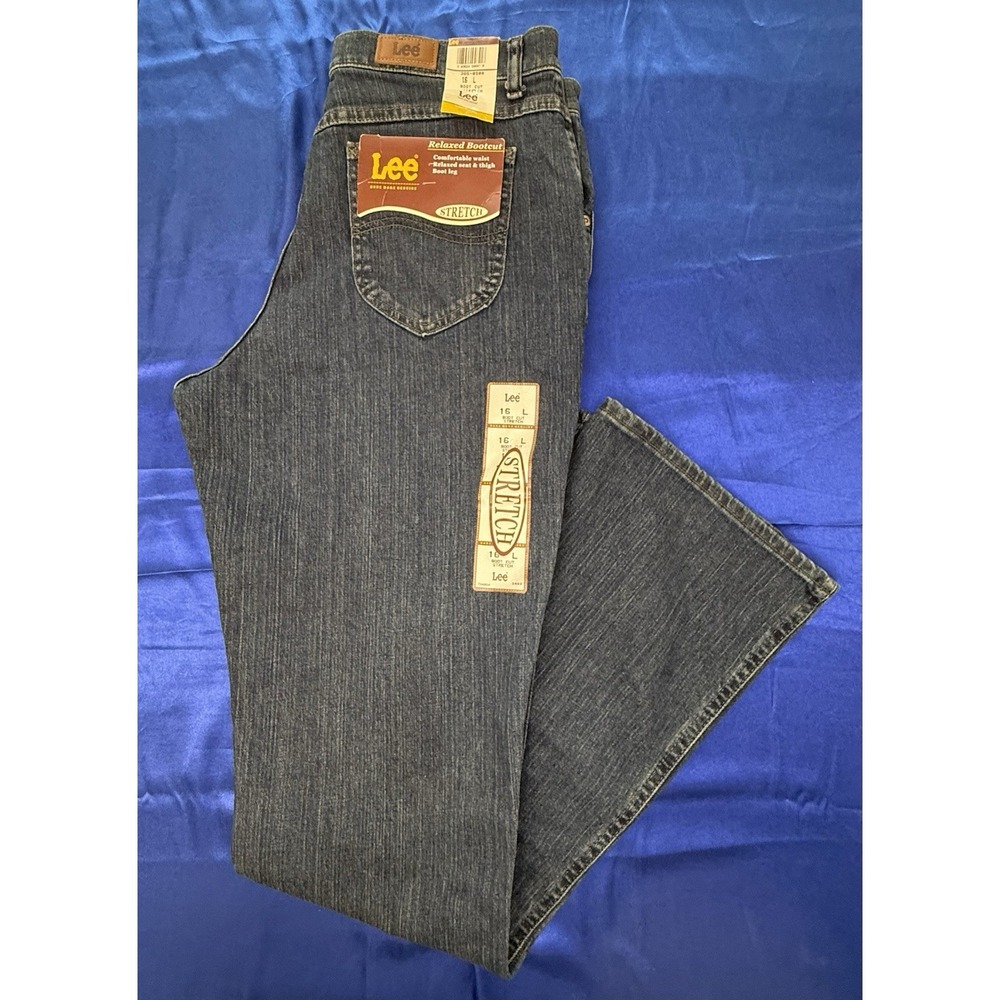 Lee Women's 16L Relaxed Boot Cut / Boot Leg Stretch Blue Denim Jeans - New NWT
